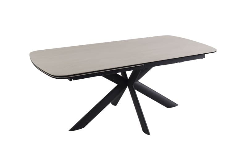 Esstisch MAXIE - ausziehbar, LB ca. 190x98 cm, Glaskeramik, Travertin farbig