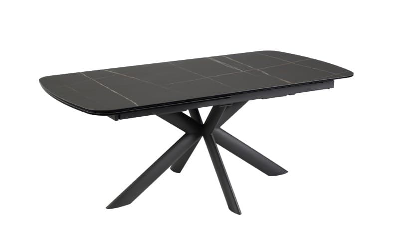 Esstisch MAXIE - ausziehbar, LB ca. 190x98 cm, Glaskeramik, Anthrazit Struktur
