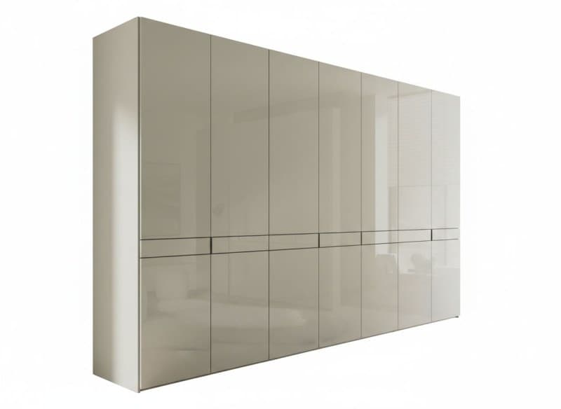 Drehtürenschrank - B ca. 298 cm, Sandglas, Dekor Sand