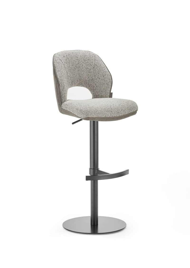 Barhocker MAILE - drehbar, höhenverstellbar, Stoff, Braun
