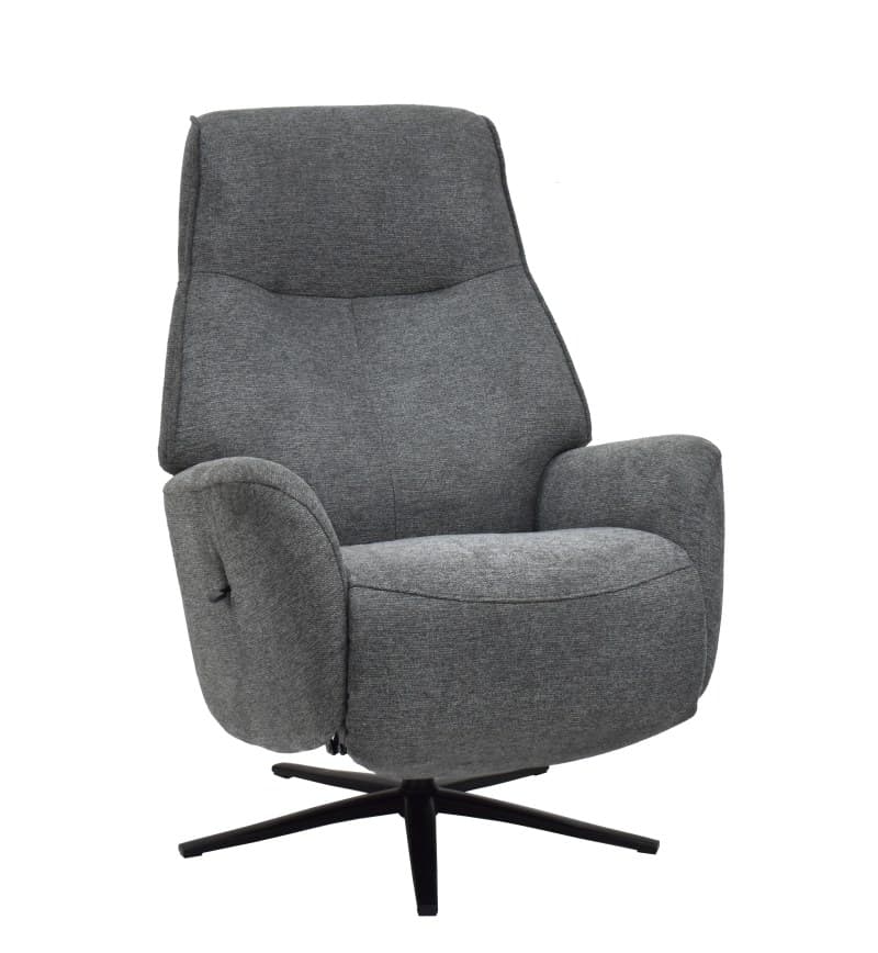 TV-Sessel MARCELAS - drehbar, Relaxfunktion, Kopfteilverstellung, Stoff, Grau