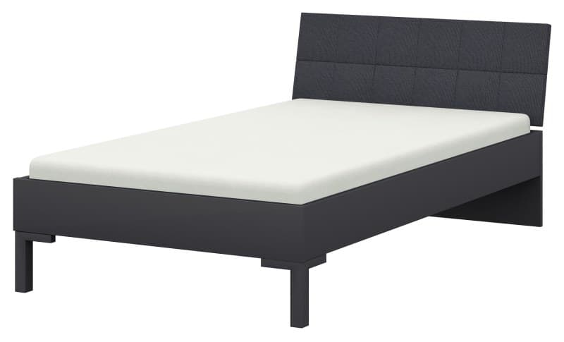 Liegenbett - Liegefläche ca. 100x200 cm, Anthrazit, Hickory